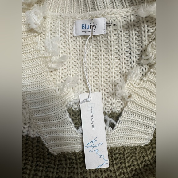 Bluivy small/medium 100%acrylic color block oversized pullover sweater NWT - Picture 3 of 6